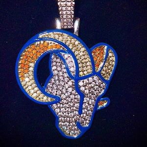 14k White Gold LA Rams Pendent